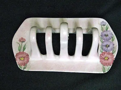 Buy Vintage Radford Pottery Handpainted Flower Design Toast Rack • 12£