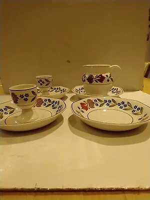 Buy Adams China Old Colonial 4 Saucers,2 Egg Cups And A Milk Jug • 13£