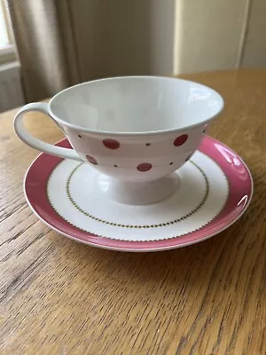 Buy Large Laura Ashley Red/pink Design Tea Cup And Saucer - 3 Available • 7.99£