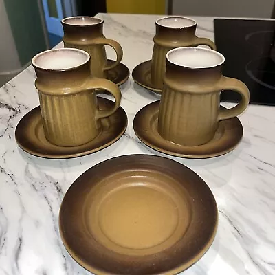 Buy Honiton Pottery Retro Style Coffee Mug And Saucer 9 Piece Set 1 Cup Graze On Rim • 5£