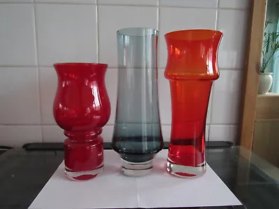 Buy Vintage Riihimaki Glass Vases X 3 • 50£