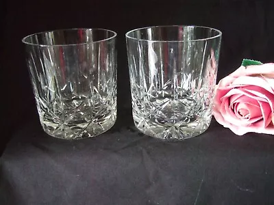 Buy Pair Of Lead Crystal Cut Glass Whisky Spirits Rocks  Glasses (CW2) • 5.99£