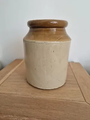 Buy Vintage  Rustic Salt Glazed Stoneware Pot - Kitchen Storage, Utensils 21 Cm Tall • 20£