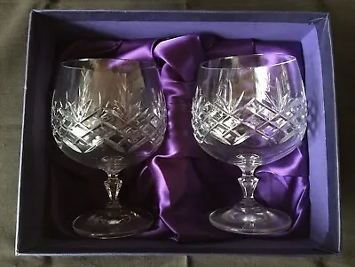 Buy 2 Stefano De Luca Fine Quality Cut Crystal Bohemia Brandy Glasses Unboxed #3 Ex • 14.99£