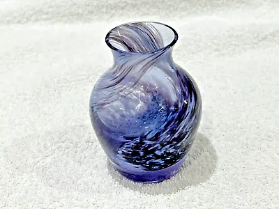Buy Caithness Glass Vase Purple / Lilac Swirl Mottle Effect Height Approx 9cm Lovely • 4.99£