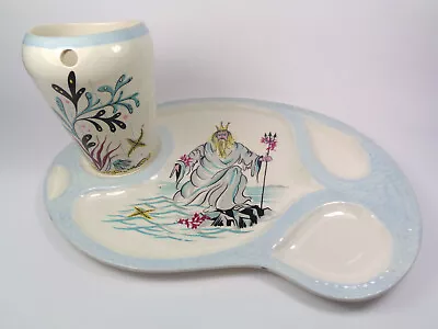 Buy Vintage Retro 1950's British Anchor Pottery  Child's Neptune Party Plate & Cup • 20£