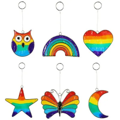 Buy Window Glass Sun Catcher Rainbow Heart Owl Star Moon Butterfly LGBT NHS Bright • 5.99£