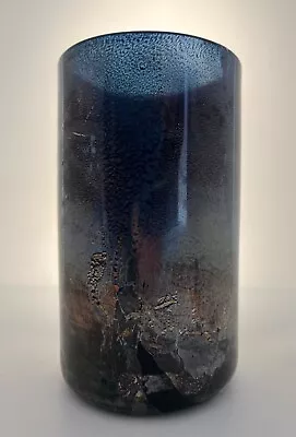 Buy Isle Of Wight Studio Glass Flame Pontil Blue Azurene Glass Vase • 27.50£