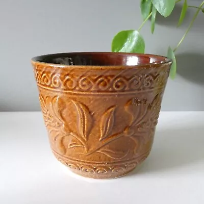 Buy Vintage West German Pottery Bay Keramik Plant Pot Planter Rust Brown Retro • 16.99£