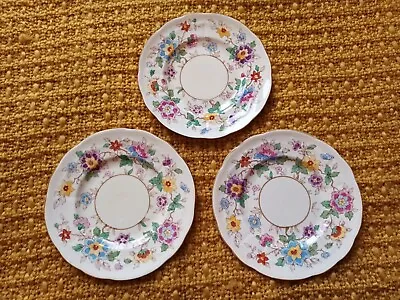 Buy Trio Of Crown Staffordshire Porcelain Pottery Saucers #15720 • 4.50£