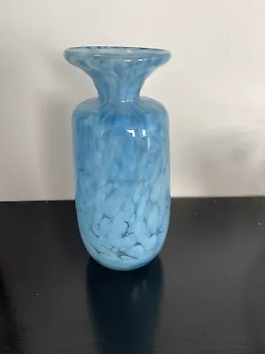 Buy Mdina Vase  Blue Bottle Shaped Mottled Swirl Design • 12.99£