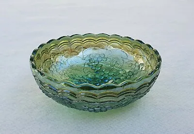 Buy Green Lustre Carnival Glass Dessert Bowl Possibly By Imperial Glass - 5 Inches • 9.95£
