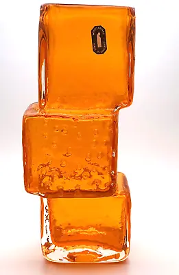 Buy 1960s Genuine Authentic Whitefriars Tangerine Drunken Bricklayer Vase G.Baxter • 490£