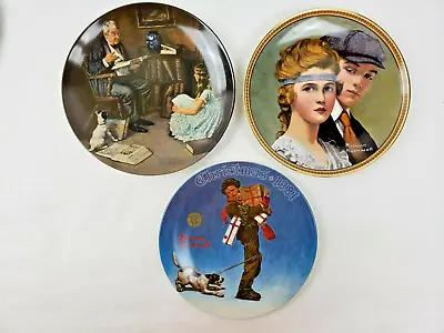 Buy Set Of 3 Norman Rockwell Collectors Plates Storyteller/Christmas/Women • 9.48£