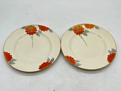 Buy Vintage Burleigh Ware Side Plates Red Floral Design • 19.99£