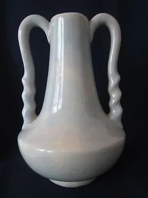 Buy 2 HANDLE FLOWER VASE! Vintage GONDER ART Pottery Gloss GRAY Glaze EXC • 24.33£