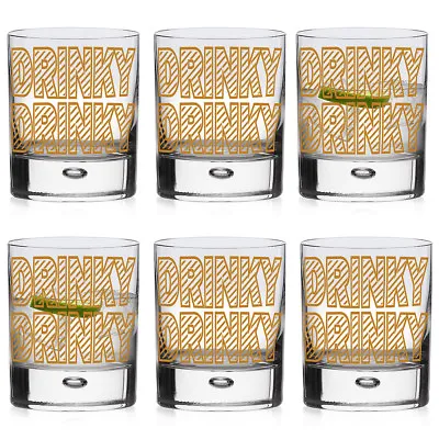 Buy 6x Whiskey Glasses, Heavy Lo Ball Tumblers For Whisky G&T Water Rum Glass DRINKY • 11.95£