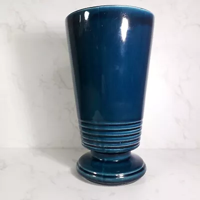 Buy Prinknash Pottery Blue Circular Vase 7.75 Inches Tall • 12.50£