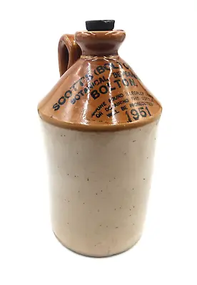 Buy Vintage Stoneware Flagon  Scotts Bolton LTD Botanical Beverages Stoneware Bottle • 32.50£