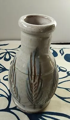 Buy Vintage Vase Handmade Pottery Vase With Incised Wheat Design 6 Inches • 14.48£