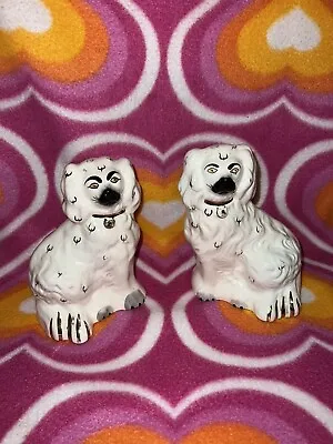 Buy Pair Of Vintage Porcelain Beswick Wally Dogs Figurines 1378-6 No Damage Gold • 27.50£