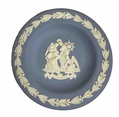 Buy Wedgwood Jasperware Blue & White Small Round Plate Nativity Scene Christmas 2003 • 13.99£