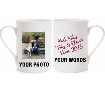 Buy Personalised With Your Photo & Message Fine Bone China Porcelain Mug • 10.95£