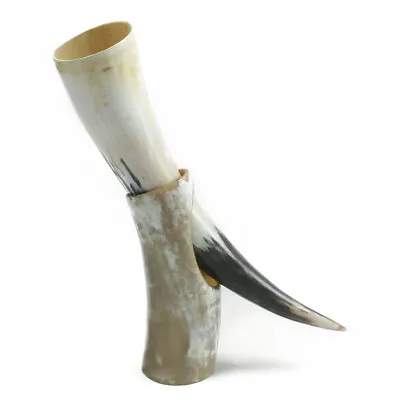 Buy  Viking Drinking Horn With Stand Drinking Mug Ox Horn Cup Drinking Vessel • 21.99£