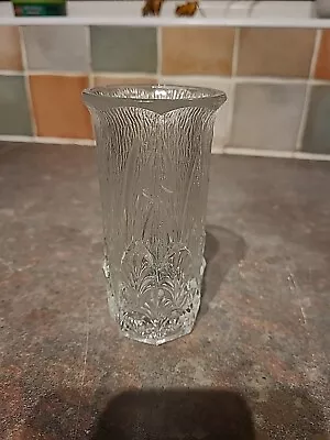 Buy Vintage 1970’s Retro Pressed Glass Vase 6 1/4 Inches Tall • 15£