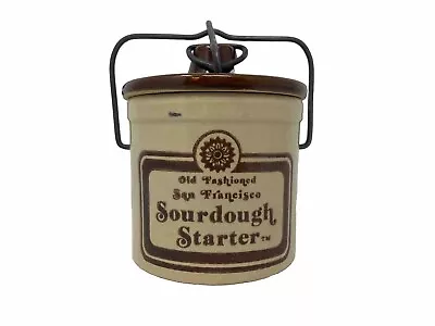 Buy Vtg Stoneware Old Fashioned Sourdough Starter Crock Jar Wire Bale Closure READ • 28.55£