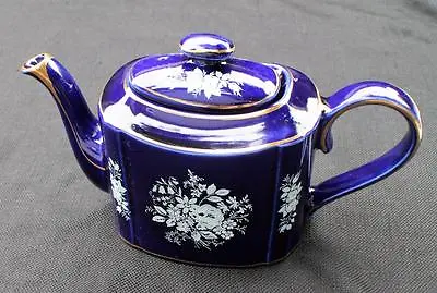 Buy Vintag ARTHUR WOOD China England Cobalt Blue HADDON 6 1/2 H 4 Cups Teapot • 85.05£