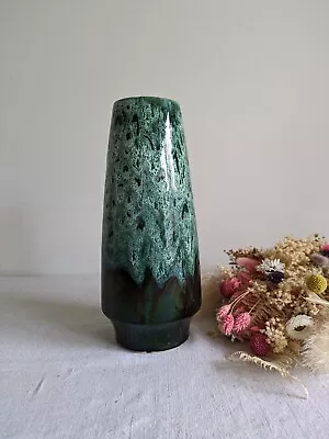 Buy Vase Fat Lava Green Glaze Vintage Style Tall Germany Unmarked Drip Retro Style • 14.99£