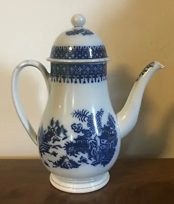 Buy Antique 18th C. Creamware Coffee Pot Teapot Blue & White Chinese Pearlware 1790 • 269.96£
