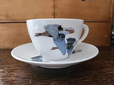 Buy Beautiful Signed Peter Scott Crown Staffordshire Cup And Saucer Flying Geese • 12.99£