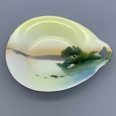 Buy Vintage Swan On Lake Noritake Morimura Hand Painted Spoon Rest/Oval Trinket Dish • 11.31£