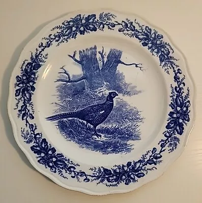 Buy Royal Cauldon England Flow Blue Transferware Pheasant Plate • 12.48£
