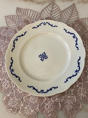 Buy Antique OP CO Syracuse China Dinner Plate Blue & White Pattern 1897-1926 Family • 26.60£