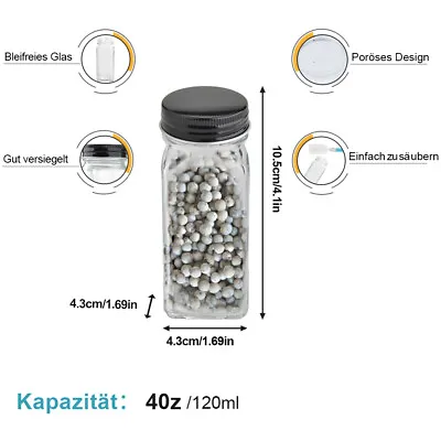 Buy Glass Spice Jars With Shaker Lids Airtight Storage Bottles Containers Pots Set • 4.99£
