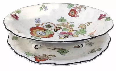 Buy Crown Ducal Ware Fruit Bowl On Feet - 8.5” Across With Matching Plate 9” Across • 18£