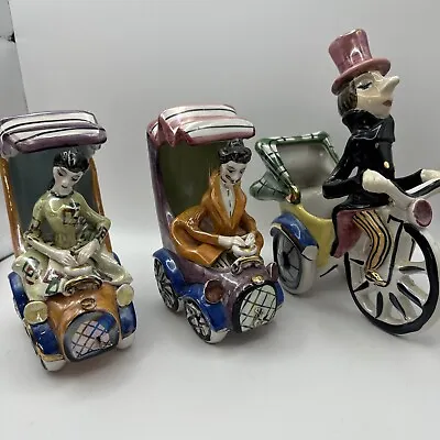 Buy Vintage Febland Pottery Italy Man On Tricycle Bike Figurine 7  • 15.95£