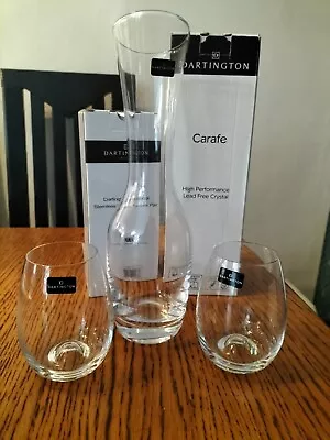 Buy Dartington Crystal Hand Crafted Carafe & Set Of 2 Wine Tumblers Boxed • 19.99£