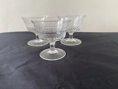 Buy 3x Antique Edwardian Lady Hamilton Pall Mall Champagne Coupe Cocktail Glasses • 2£