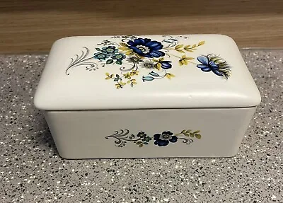 Buy Purbeck Ceramics Floral Rectangle Trinket/Butter Dish With Lid 5.5 X3.5  • 5.99£