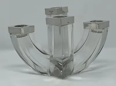 Buy Sterling Silver And Glass Candelabra By Carrs Of Sheffield - Hallmarked 2005 • 285£