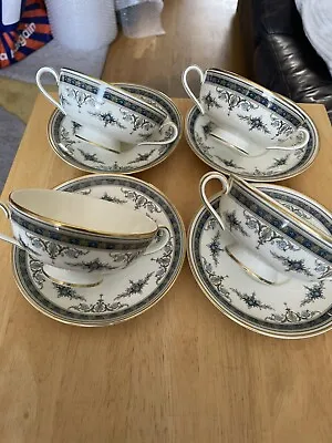 Buy Minton Grassmere Pattern 4 Soup Coupes 1st Quality & 4 Saucers 2nd Quality • 39.99£