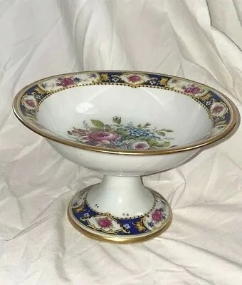 Buy Antique Hand Painted Roses And Gold Trim Footed Bowl Limoges LB • 94.84£