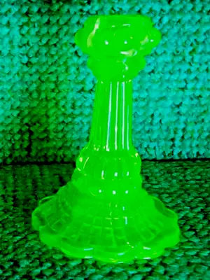 Buy Vintage Art Deco Green Vaseline/uranium Glass Candlestick Holder A/f • 2.99£