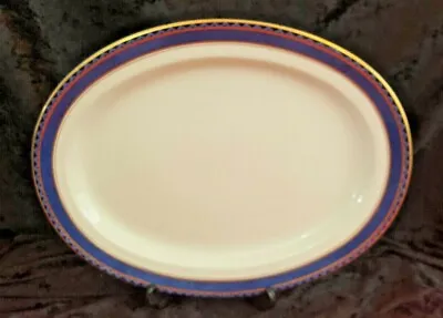 Buy Booths Silicon China Vintage Serving Platter 375mm White Blue Gilt Edge Gift • 54.06£