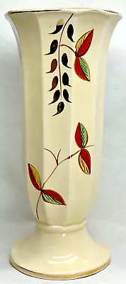 Buy Arthur Wood Vase C1930s Art Deco Autumn Leaves Cream 13 1/2 Ins Tall Stage Prop • 9.50£
