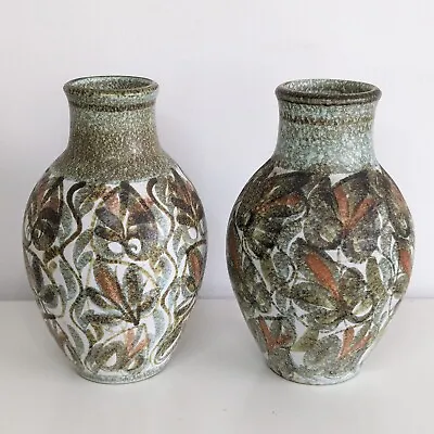 Buy Pair Of Denby Bourne Glyn Colledge Stoneware Vases, Vintage C.1960 • 112£